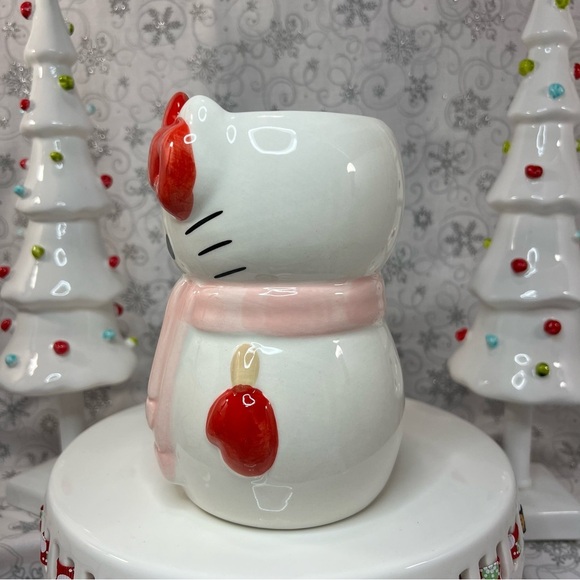 Sanrio Hello Kitty Christmas Snowman Snow Kitty Ceramic Coffee Mugs - Pink Scarf - Picture 3 of 12